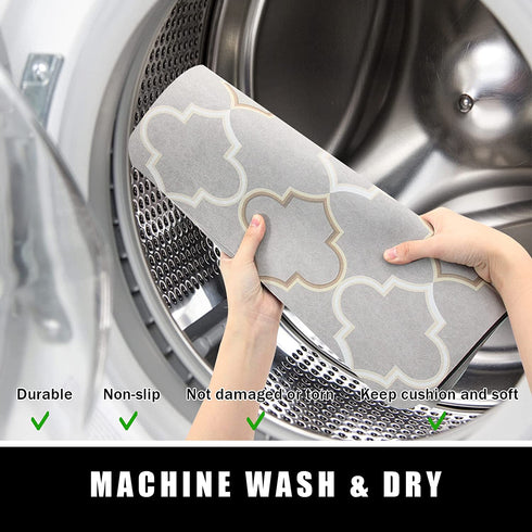 Watforsh Super Absorbent Bath Mat Non-Slip Quick Drying Thin Bathroom Carpet Floor Machine Washable Water Quick Absorbent Soft Rubber Rug Easy to Clean Bathroom, Doorway (15.8x23.6,Gray)