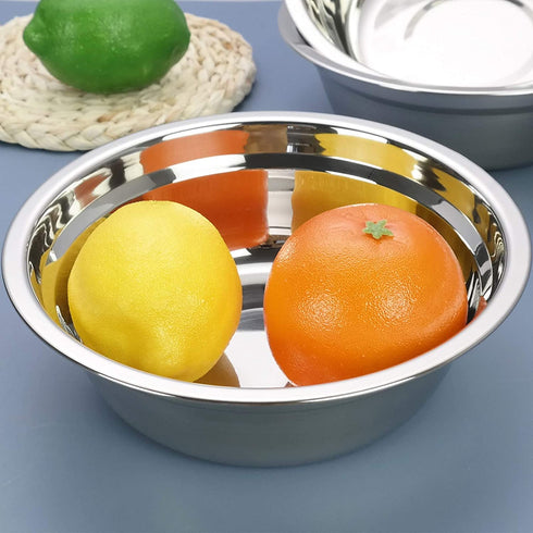 Zerdyne 4-Pack Small Kitchen Salad Bowls, Stainless Steel Prep Metal Mixing Bowls