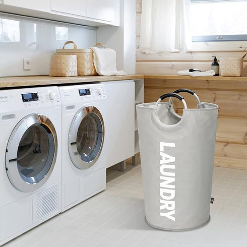 DOKEHOM 115L X-Large Laundry Basket (7 Colors), Collapsible Laundry Bag, Foldable Laundry Hamper, Folding Washing Bin (Grey, XL)