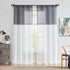 Central Park Black and White Stripe Sheer Color Block Window Curtain Panel Linen Drape Treatment for Bedroom Living Room Farmhouse 84 inches Long with Rod Pocket,2 Panel Rustic Living Panels
