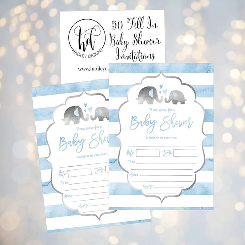50 Fill in Baby Shower Invitations, Baby Shower Invitations Elephant, Jungle, Baby Shower Invites Boy, Baby Boy Shower Invitations, Baby Invitations, Neutral Baby Shower Invitations