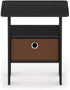 Furinno Andrey End Table / Side Table / Night Stand / Bedside Table with Bin Drawer, Americano/Medium Brown