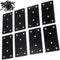 Geesatis 8 Pcs Flat Straight Corner Brace Bracket Connector 3.9 x 2 inch / 99 x 50mm Straight Support Shelf Bracket Corner Brackets, with Mounting Screws, Stainless Steel, Black