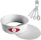 Lumintrailx Fat Daddios Round Cheesecake Pan, 9 x 3 Inch, Silver, with a Lumintrail Measuring Spoon Set (PCC-93)