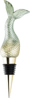 Blush Siren Bottle Stopper, Mermaid Tail Wine Bottle Stopper, Fits Standard Wine Bottles, Wine Preserver, Green, Set of 1