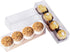 PAKIPER Chocolate Macaron Gift Boxes with Inserts,50 PCS Clear PET Plastic Gift Favor Boxes Candy Cookies Treat Boxes for Christmas,Wedding,Baby Birthday Party 6.3"x1.5"x1.4"
