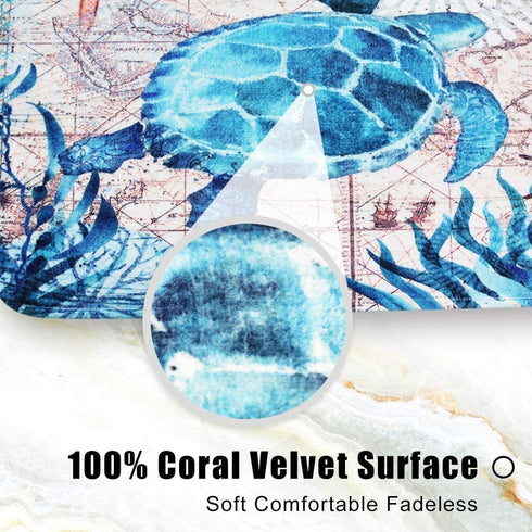 Aotenl Soft Comfort Flannel Bathroom Mats,Anti-Skid Absorbent Toilet Seat Cover Bath Mat Lid Cover,3pcs/Set Rugs-Cartoon, Ocean Mermaid, Animal Customization