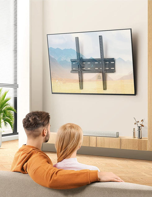 PERLESMITH Tilting TV Wall Mount Bracket Low Profile for Most 23-55 inch LED LCD OLED, Plasma Flat Screen TVs with VESA 400x400mm Weight up to 115lbs