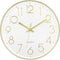 Lumuasky Modern Wall Clock, Silent Non-Ticking Battery Operated Decorative Clock for Living Room Bedrooms Office Kitchen (White Gold, 12 inch)