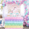 6FT Rainbow Table Skirt for Rectangle or Round Table Chiffon Tulle Table Skirting for Party Baby Shower Wedding Birthday Decor