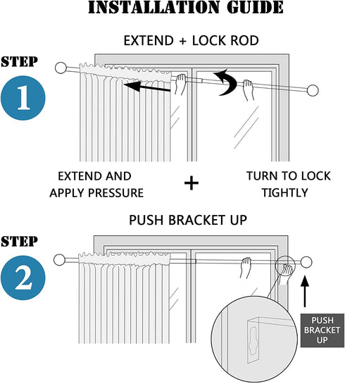 H.VERSAILTEX Window Curtain Rods for Windows 48 to 84 Inches Adjusts Decorative 3/4 Inch Diameter Single Window Curtain Rod Set with West Square Classic Finials, Black with Antique Bronze Finishing