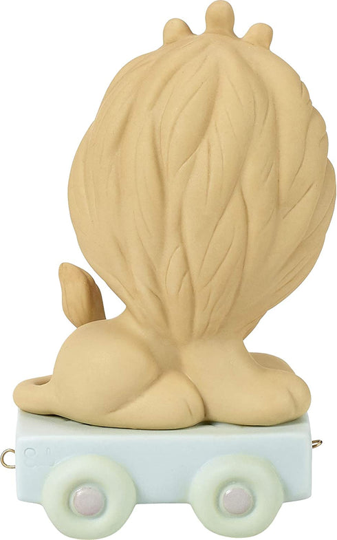 Precious Moments, This Day Is Something To Roar About, Birthday Train Age 5, Bisque Porcelain Figurine, 142025