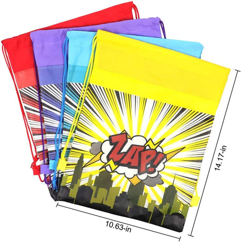 POKONBOY 24 Pack Kids Party Favors Drawstring Bags for Boys Party Supplies - Reusable Party Bags for Boys Girls Kids Birthday Party Supplies