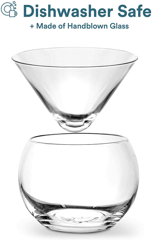 Caviar Dish, by Kook, Glass, Drinks Holder Chiller, Liquor, Martinis, Cocktails, Dish 5 oz, Bowl 15oz