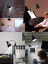 Clip on Light Desk lamp Eye-Caring Table Lamps, 360°Rotation Gooseneck Clip on Lamp Reading Light, Portable Reading Book Light, Clamp Light, Study Desk Lamps for Bedroom and Office Home Lighting-Black