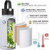 32 OZ Insulated Water Bottle with Straw & 3 Lids, Yoehka Vacuum Stainless Steel Thermos Mug, Double Wall Sweat-proof Sports Water Bottle to Keep Water Hot/Cold, with Cleaning Brush (Rainbow White)