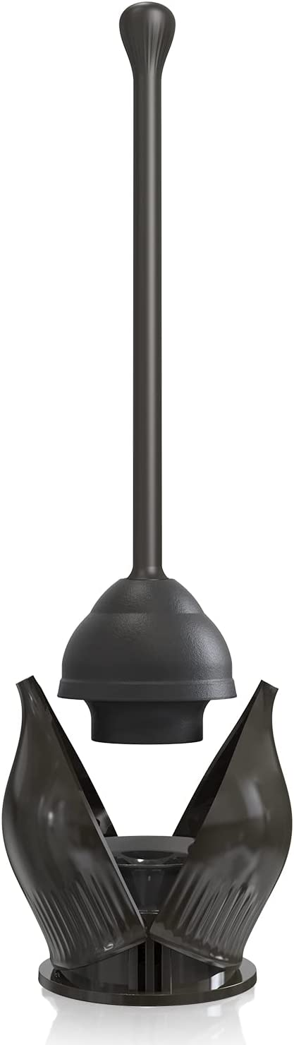 YANXUS Toilet Plunger with Holder, Efficient Plungers for Bathroom, Hideaway Toilet Plunger Heavy Duty, Drip-Free Toilet Bowl Plunger with Cover