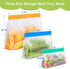 Reusable Storage Bags Stand Up, 18 Pack Reusable Sandwich Bags, Reusable Freezer Lunch Bags, Leakproof Reusable Bags Silicone, Reusable Gallon Bags(18Pack-4Large Bags+7Sandwich Bags+7Snack Bags)