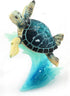 unison gifts YXF-169 5 INCH Blue SEA Turtle ON Wave, Multicolor