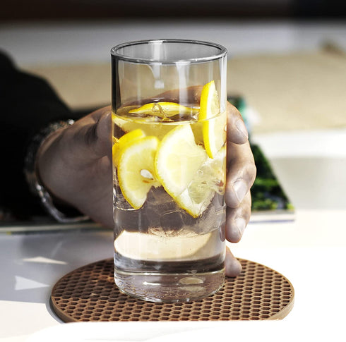 LUXU Drinking Glasses 13 oz, Thin Highball Glasses Set of 4,Elegant Bar Glassware For Water, Juice, Beer, Drinks, and Cocktails and Mixed Drinks,Lead-Free Pint Glasses,Glass Drink Tumblers