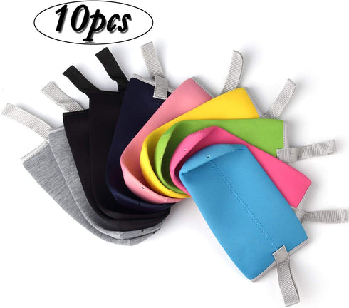10 Pack Neoprene Water Bottle Sleeve 12 oz - 18 oz Bottle Cozy Insulated Glass Water Bottle Cover ( Multi-Color ) by HRLORKC