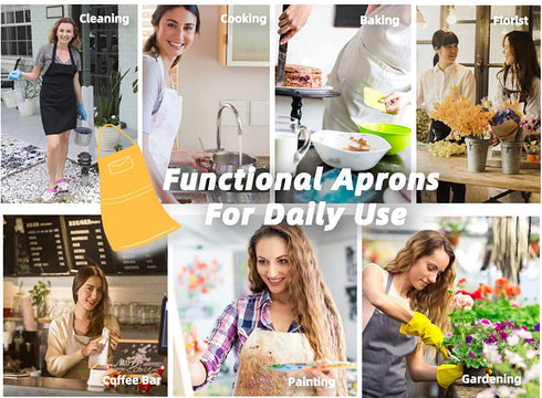 ENN&EEZY Japanese Linen Aprons for Women with Pockets Cross Back Cute Apron Dress for Gardening, Painting, Baking and Cooking