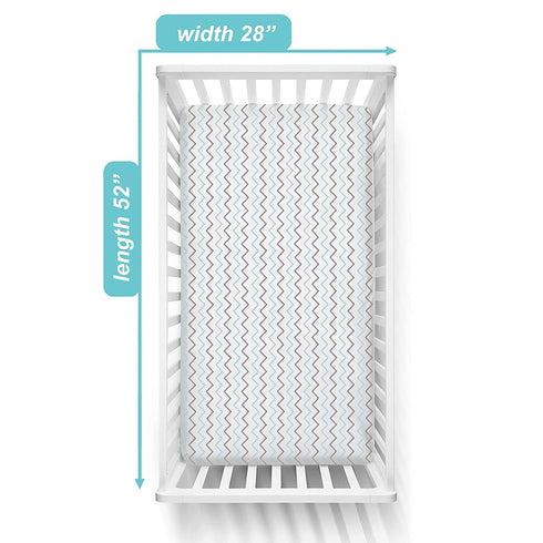 American Baby Company Printed 100% Cotton Jersey Knit Fitted Crib Sheet for Standard Crib and Toddler Mattresses, Blue Zigzag, for Boys and Girls