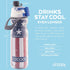 O2COOL Mist 'N Sip Misting Water Bottle 2-in-1 Mist And Sip Function With No Leak Pull Top Spout (Patriot)