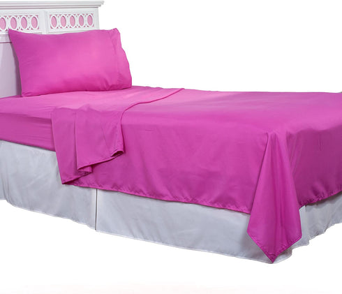 Brushed Microfiber Sheet Set-3 Piece Bed Linens-Fitted & Flat Sheets, Plus Pillowcase-Wrinkle, Stain & Fade Resistant by Lavish Home (Twin XL, Pink)
