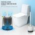 Toilet Bowl Brush Holder Set: 2 Pack Silicone Deep Cleaning Toilet Cleaner Brush for Bathroom - Compact Toilet Scrubber Accessories with Caddy for Bathroom Decorative - White