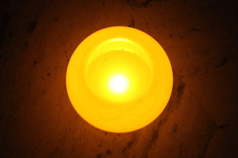 EcoGecko 4.63 Inch Round Wax Sphere LED Flameless Candle with 5 Hour Timer, AA Batteries, Super Long Battery Life