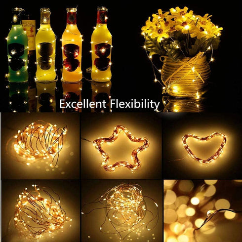 20 Pack 3.3FT 10 LED Fairy Lights Battery Operated LED String Lights Copper Wire Decorative Lights for Halloween Christmas Bedroom Patio Wedding Party (Warm White)
