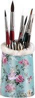 Premium Leather Makeup Brushes Cup, Pen Pencil Desk Holders, Office & Home Organizer, Make Up Brush Pot