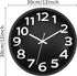 Lumuasky Large Black Wall Clock, 12 Inch Silent Non-Ticking Battery Operated Modern 3D Numbers Round Analog Decorative Clock for Living Room Bedroom Kitchen Home Office School