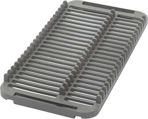 Umbra Udry Rack and Microfiber Dish Drying Mat-Space-Saving Lightweight Design Folds Up for Easy Storage, Standard w, Charcoal