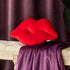 Ashler 3D Lips Throw Pillows Smooth Soft Velvet Insert Included Cushion for Couch Bed Living Room, New Red, 20 X 11 inches