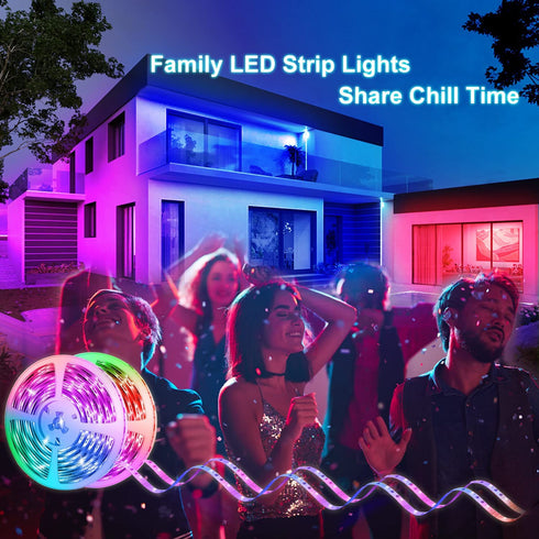 50ft LED Strip Lights Bluetooth ,Sync Music Color Changing LED Lights Strip,SMD 5050 Flexible LED Tape Light with Remote/Phone Control,Bluetooth LED Strips Light for Bedroom,Indoor,DIY (APP+ Remote?