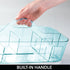 mDesign Plastic Portable Storage Organizer Caddy Tote - Divided Basket Bin with Handle for Bathroom, Shower, Dorm Room - Holds Hand Soap, Body Wash, Shampoo, Conditioner, Lotion - Sea Blue