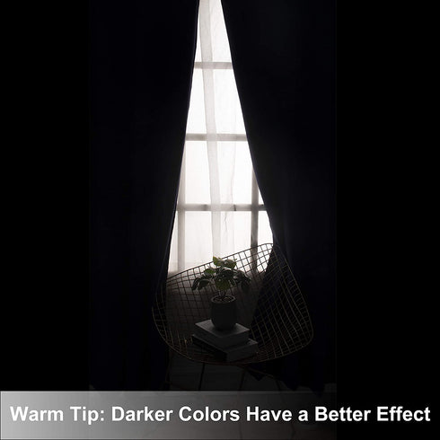 WONTEX Room Divider Curtain - Privacy Blackout Curtains for Bedroom Partition, Living Room and Shared Office, Thermal Insulated Grommet Curtain Panel for Sliding Door, 8.3ft Wide x 7ft Long, Black