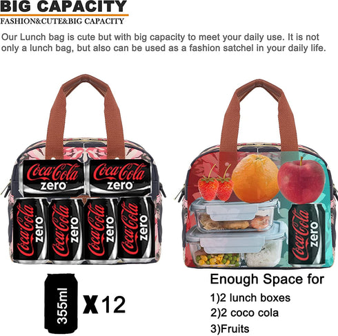 ELONGRIVER Lunch Box for Women Insulated Lunch Bag with Adjustable Shoulder Strap Office Work School Picnic Tote Lunch Bag