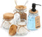 Bathroom Accessories Set Mason Jar, Foaming Soap Dispenser+2 Apothecary Jars+Toothbrush Holder, Bathroom Canisters Rustic Farmhouse Bathroom Decor Jars with Bamboo Lid, Country Countertop, Black