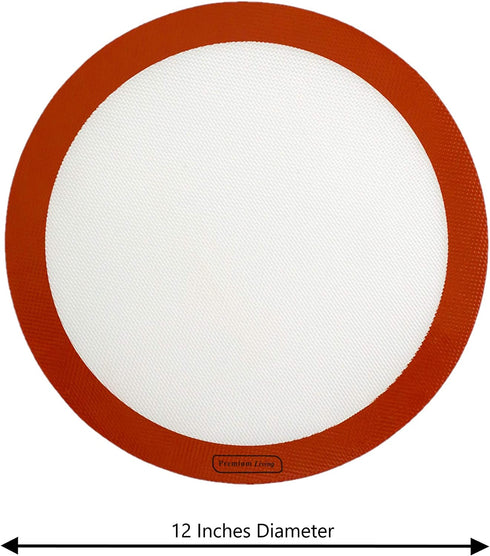 Premium Living Pizza Baking Silicone Mat 12" red (2, Red)