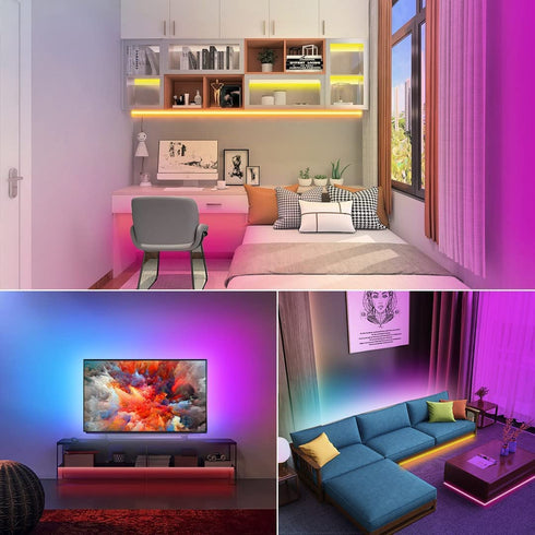 Led Strip Lights 65.6ft, GOADROM Ultra Long 5050 RGB Flexible Led Lights Color Changing Light Strips with 44 Keys IR Remote Control for Home, Bedroom, Kitchen, DIY Modes(2 Rolls of 32.8ft)