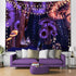 Trippy Psychedelic Tapestry Mushroom Decor Tapestry for Bedroom Aesthetic,Hippie Tapestry Wall Hanging Purple Fantasy Galaxy Tapestry For Living Room Home Decor.