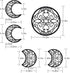 ASMANNA 5 Pieces Moon Decoration Wall Decoration Wooden Moon Phase Wall Hanging Bohemian Style Bedroom Home Wall Decor Bohemian Lunar Aesthetic Art for Bedroom Living Room Dorm Apartment Office(black)