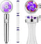 Handheld Shower Head Turbocharged Unique Propeller Design with Filter and Pause Switch Adjustable Flow, 360 Degrees Rotating(Purple)