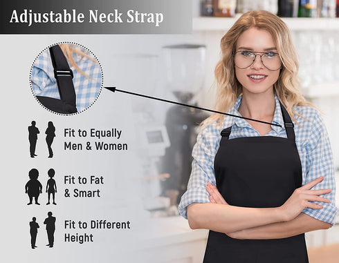 Cotton Blended Extra Large XXL Aprons for Women / Men with 2 Pockets for Cooking, Kitchen, Barber, Gardening, BBQ, Chef Apron