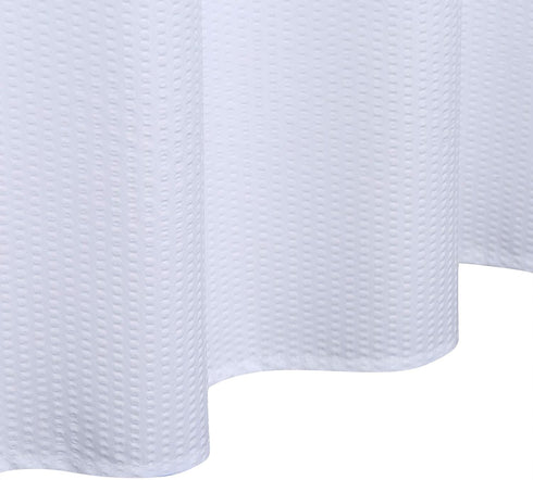 CAROMIO Shower Curtain, Soft Microfiber Fabric Shower Curtain or Liner for Bathroom, Decorative Embossed Pattern, Water Repellent, White, 72x72 Inches