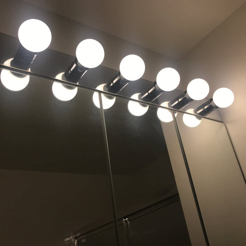Maxxima G25 LED Light Bulb, E26 Base Globe Bathroom Vanity Makeup Mirror Light Bulbs, 40 Watt Equivalent, 450 Lumens 2700K Warm White (6 Pack)