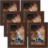 CRUGLA 5x7 Picture Frame Set, Family Brown 5 by 7 Photo Frames for Wall Mounting Tabletop Desktop, 6 Packs